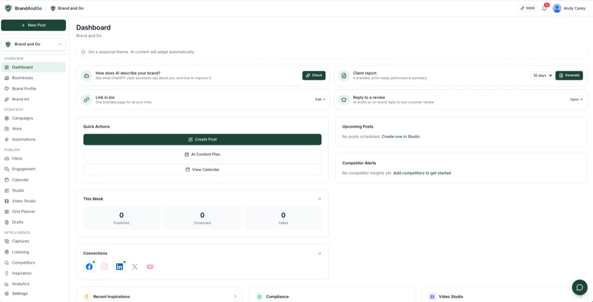The BrandandGo interface